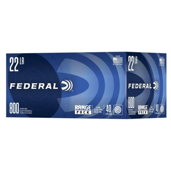 Federal Range Pack Rimfire Ammunition .22LR 40gr LRN 1200 fps 800/ct