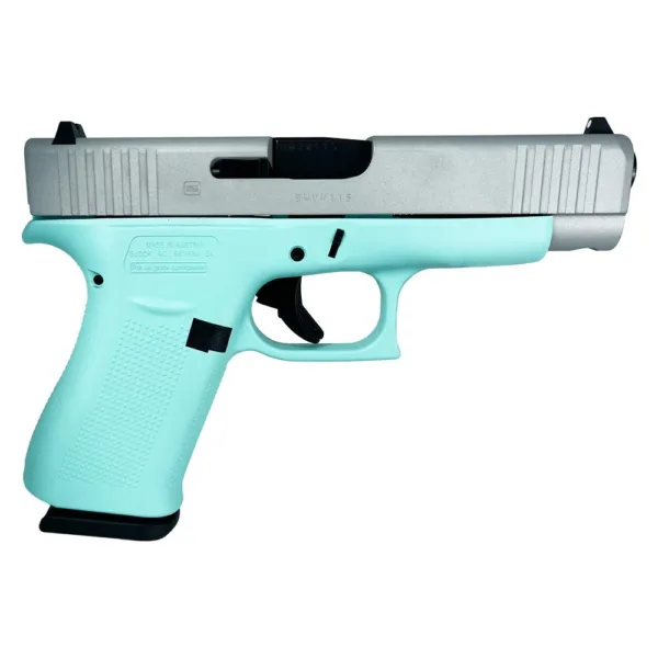 Glock 48 Custom "Tiffany Frame/Crushed Silver Slide" Handgun 9mm Luger 10/rd Magazines (2) 4.17" Barrel Austria