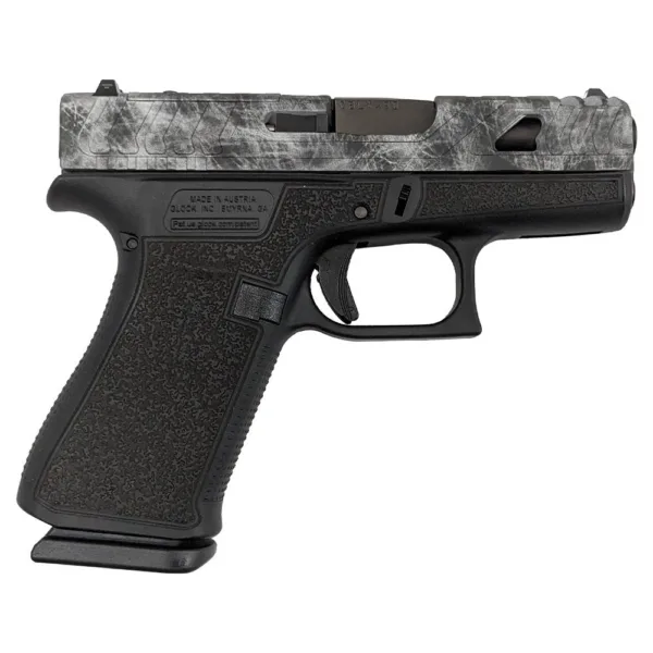 Glock 43x Custom "Static Stipple/Sliver Marble Slide" Subcompact Handgun 9mm Luger 10rd Magazines (2) 3.41" Barrel Austria
