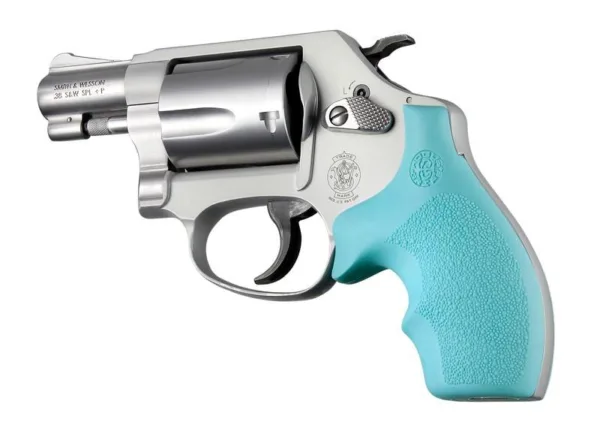 Hogue Rubber Bantam Style Grip for S&W J Frame Round Butt - Aqua