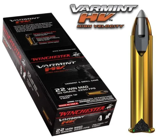 Winchester Varmint High Velocity Rimfire Ammunition .22 WMR 30 gr V-Max 50/ct