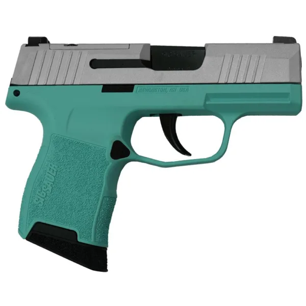 Sig Sauer "Silver Slide/Tiffany Frame" P365 Optic Ready Handgun 9mm Luger 10rd Magazines(2) 3.1" Barrel X-RAY 3 Sights