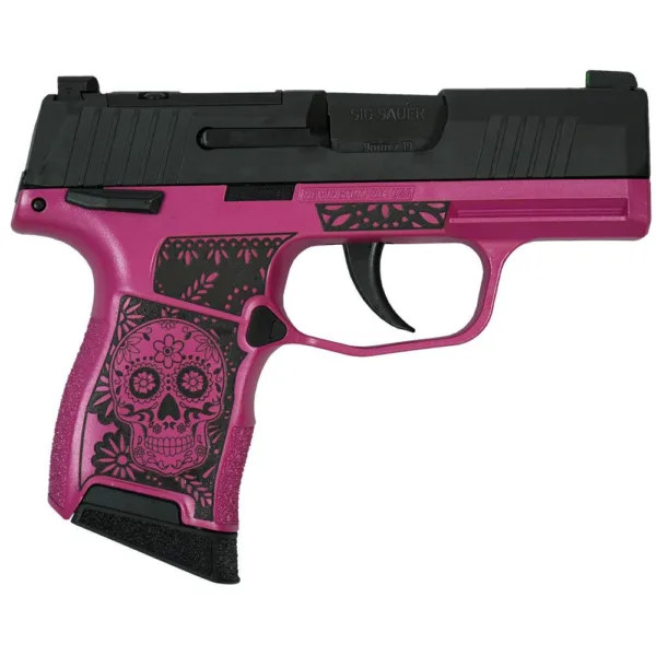 Sig Sauer "Sugar Skull Medusa Pink Frame Only" P365 Optic Ready Handgun 9mm Luger 10rd Magazines(2) 3.1" Barrel X-RAY 3 Sights Manuel Safety