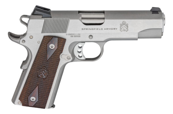 Springfield 1911 Garrison Handgun .45 Auto 7rd Magazine(1) 4.25" Barrel Wood Grips Stainless