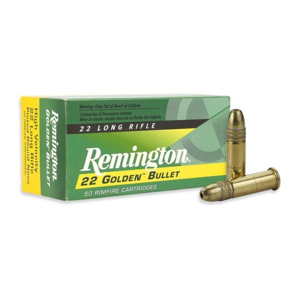 Remington Golden Bullet Rimfire Ammunition .22 LR 36 gr CPHP 1225 fps 50/ct