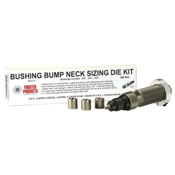 Forster Bushing Bump Neck Sizing Die Kit 6mm PPC with 3 Neck Bushings