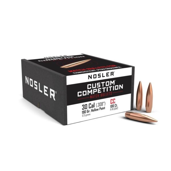 Nosler Custom Competition Bullets .30 cal .308" 190 gr HPBT 100/ct